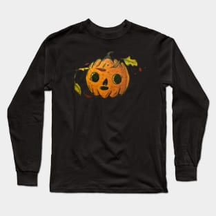 Pumpkin With Round Eyes Long Sleeve T-Shirt